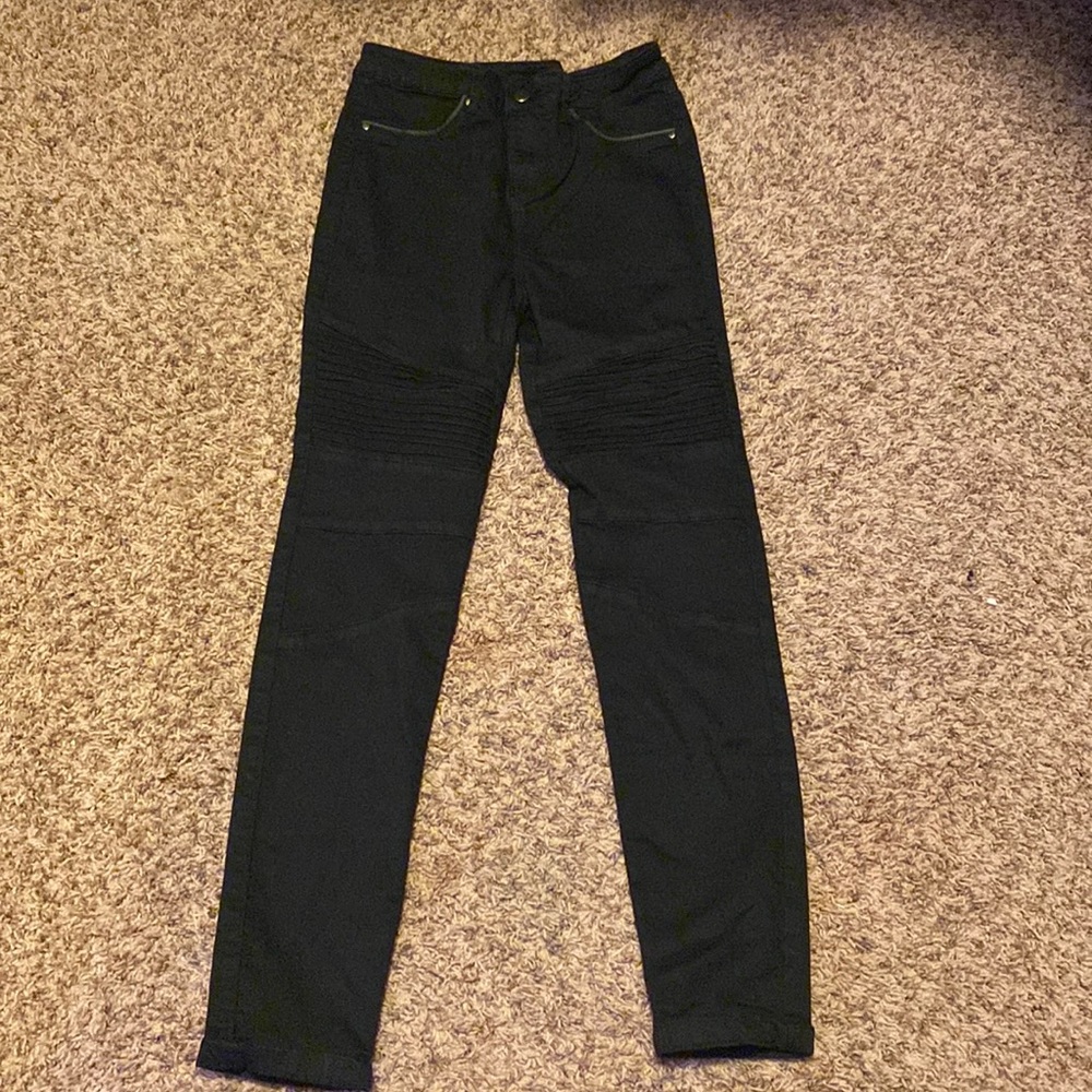 Black, Ribbed Jeans